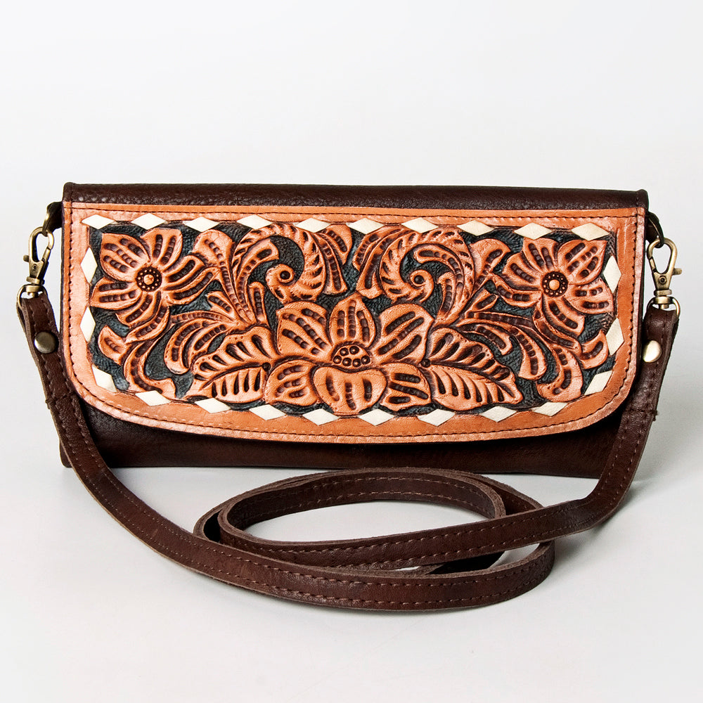 ADBGM102 Western Floral Tooled Leather Wallet - by American Darling