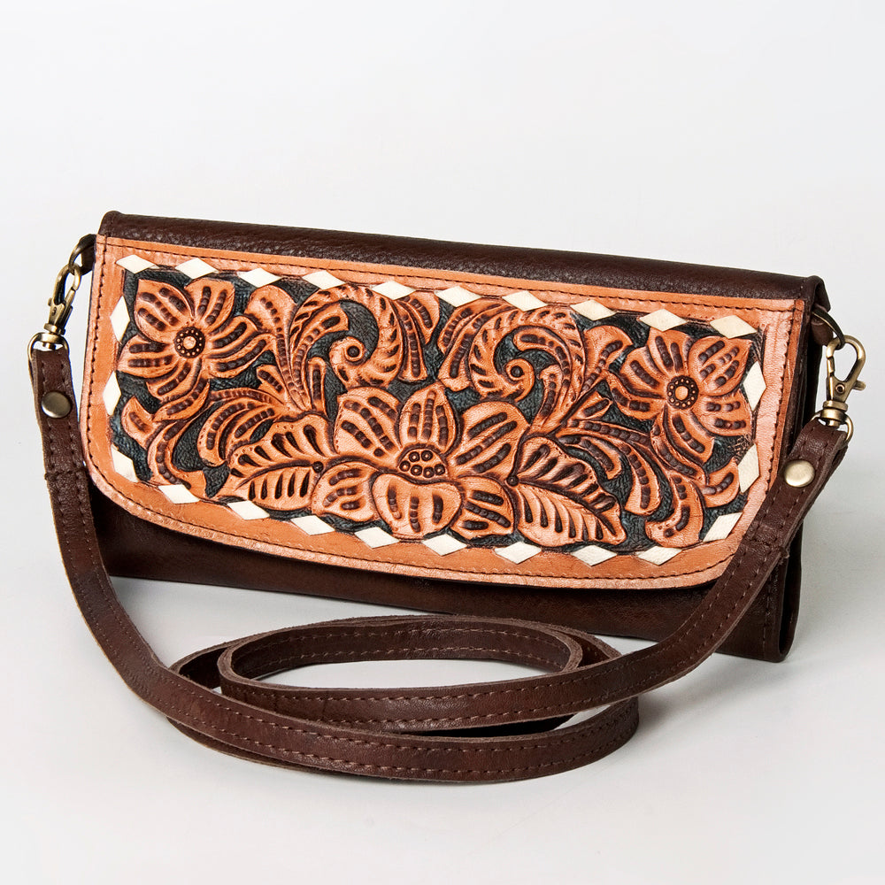 ADBGM102 Western Floral Tooled Leather Wallet - by American Darling