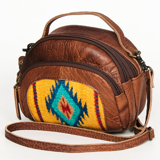LC-ADBG888 Saddle Blanket & Leather Mini Camera Bag with Top Handle & Crossbody Strap