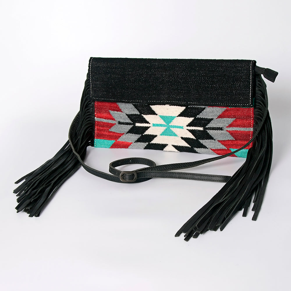 ADBG1128A American Darling Saddle Blanket Crossbody | Western Fringe Leather Purse