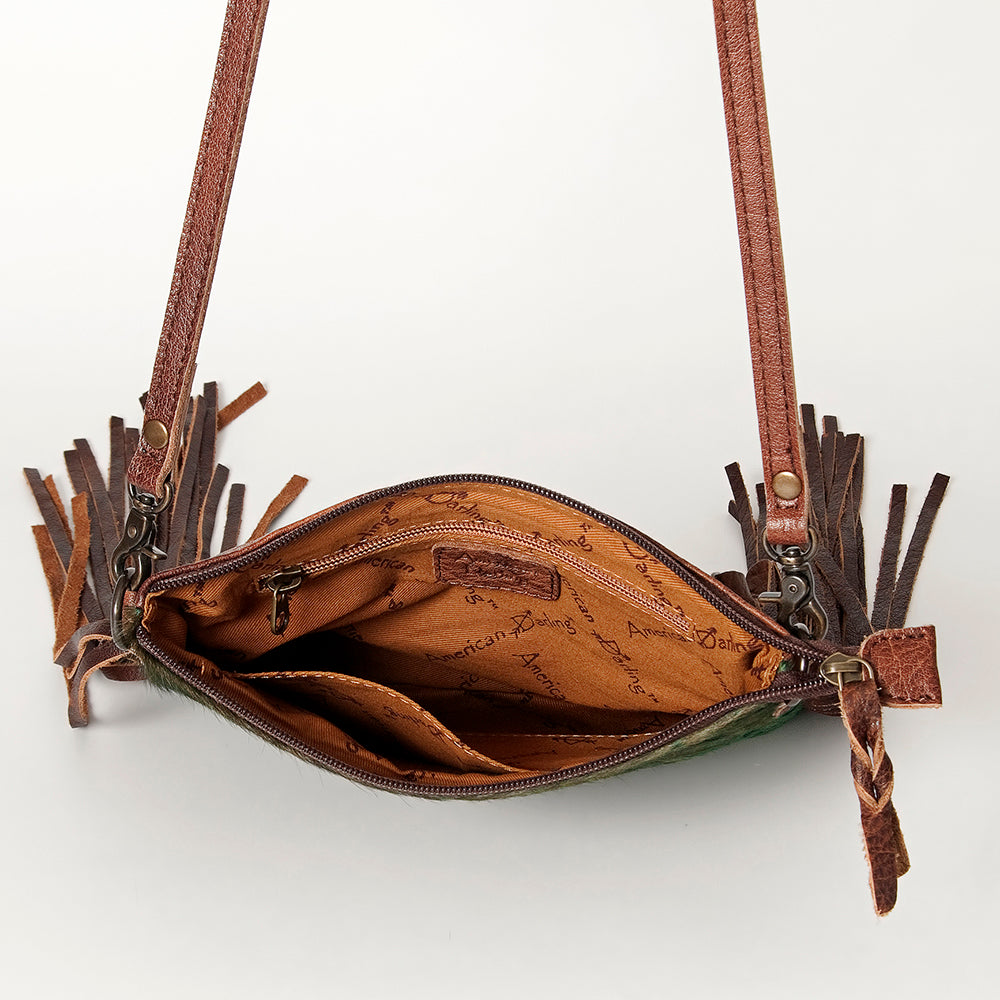 ADBG109 American Darling Hair-On Cowhide Crossbody Bag - Genuine Leather Western Purse
