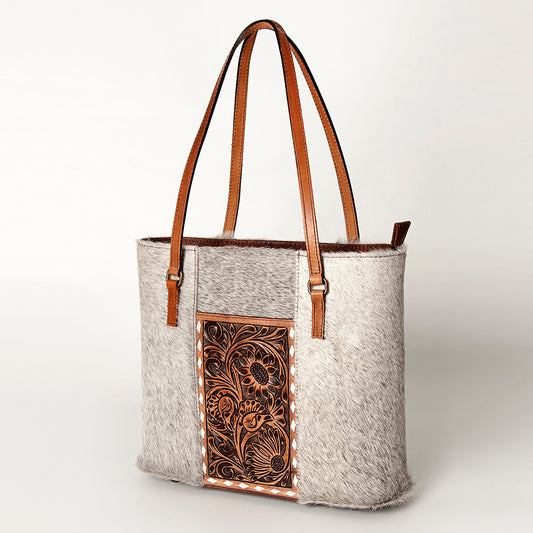 ADBG895 American Darling Hair on Hide Cowhide Tote & Hand Tooled Leather Bag