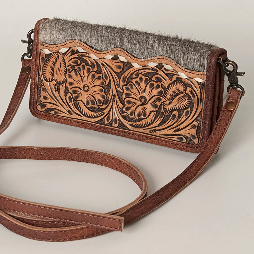 ADBG486 Tooled Leather Floral Long Wallet Western Cowgirl Clutch by American Darling