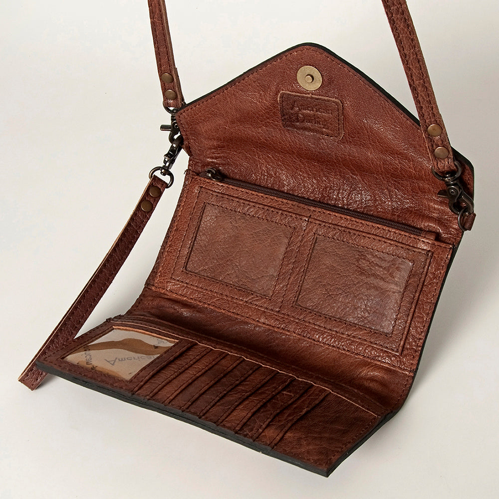 LC-ADBG906 Western Envelope Crossbody Bag Handwoven Wool & Tooled Leather by American Darling