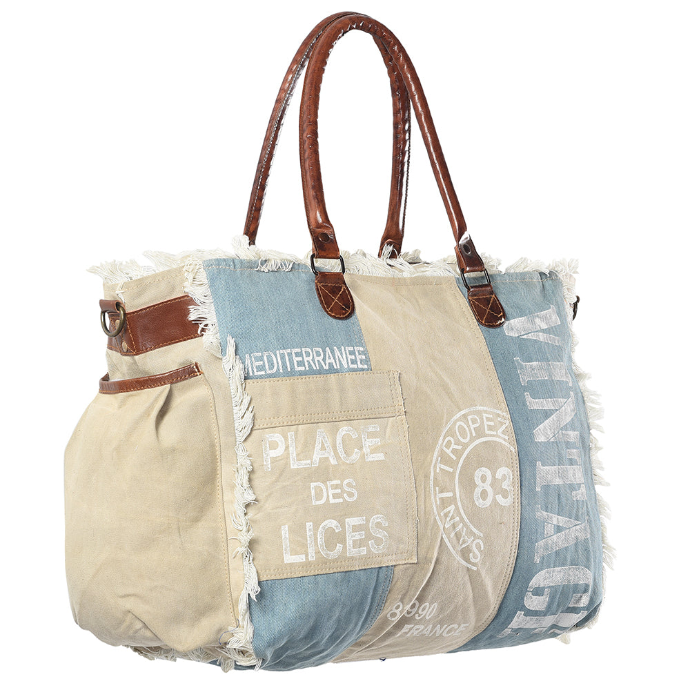 LC-KB327 Weekender Upcycled Canvas Ladies Bag