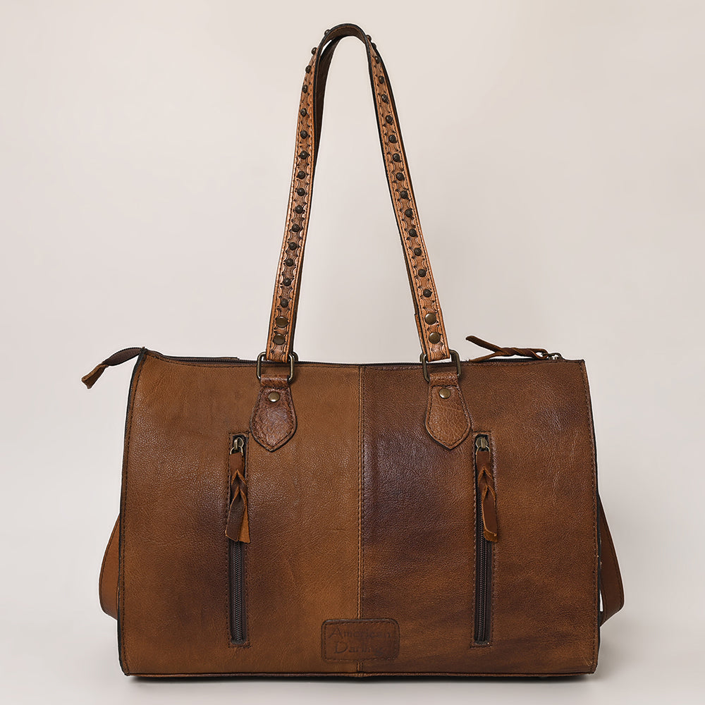 ADBGI189 Tote Hair On Hand Tooled Genuine Western Leather Women Bag