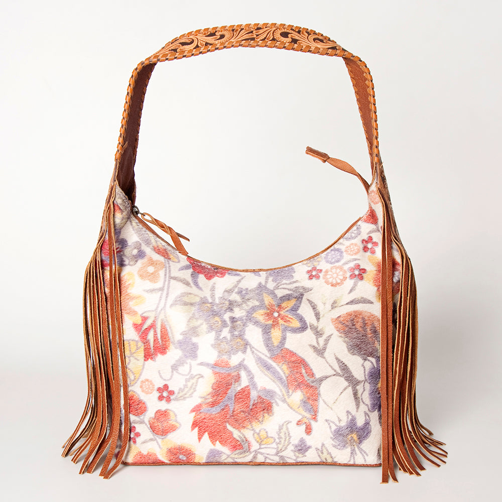 ADBG803 American Darling Handcrafted Cowhide Hobo Bag Tooled Leather Fringe Shoulder Bag
