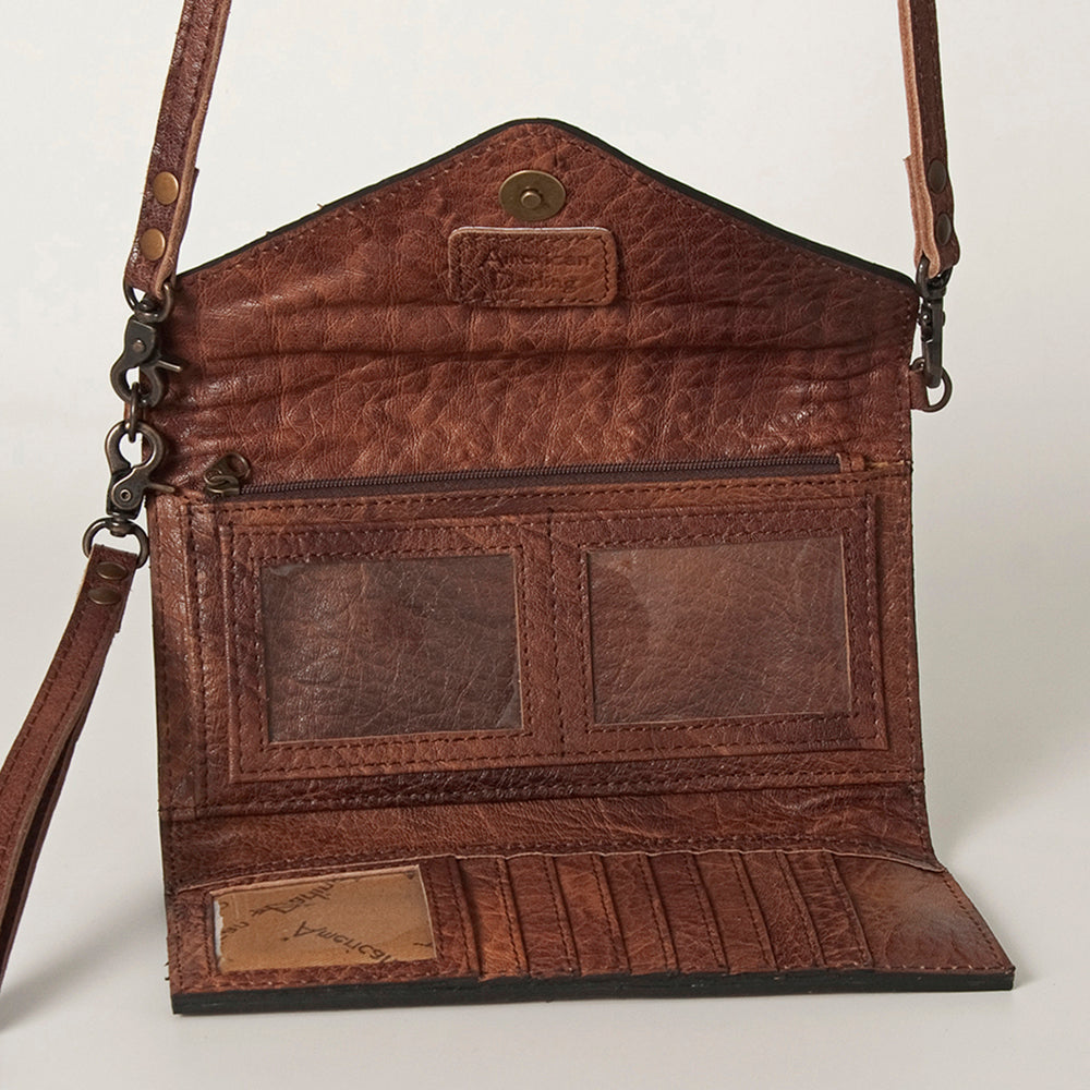 LC-ADBG906 Western Envelope Crossbody Bag Handwoven Wool & Tooled Leather by American Darling