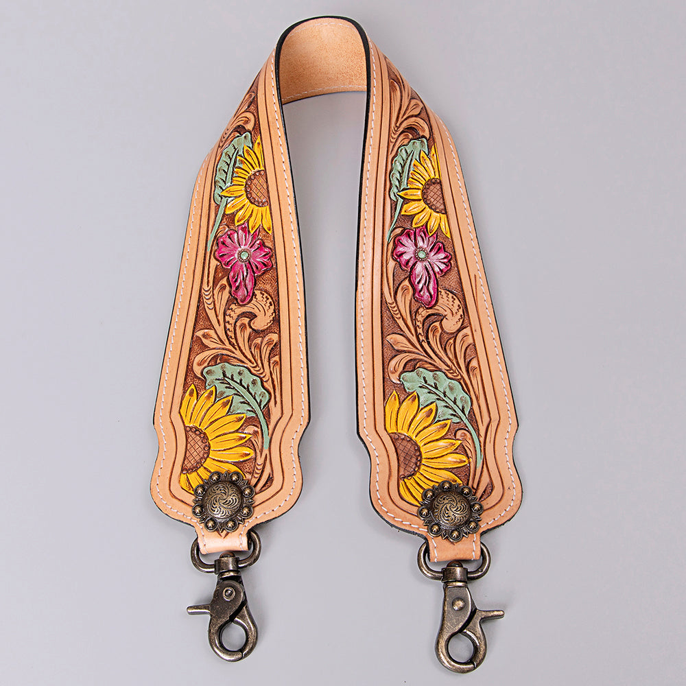 LC-ADSTF163 Hand Tooled Genuine Leather Handle Strap