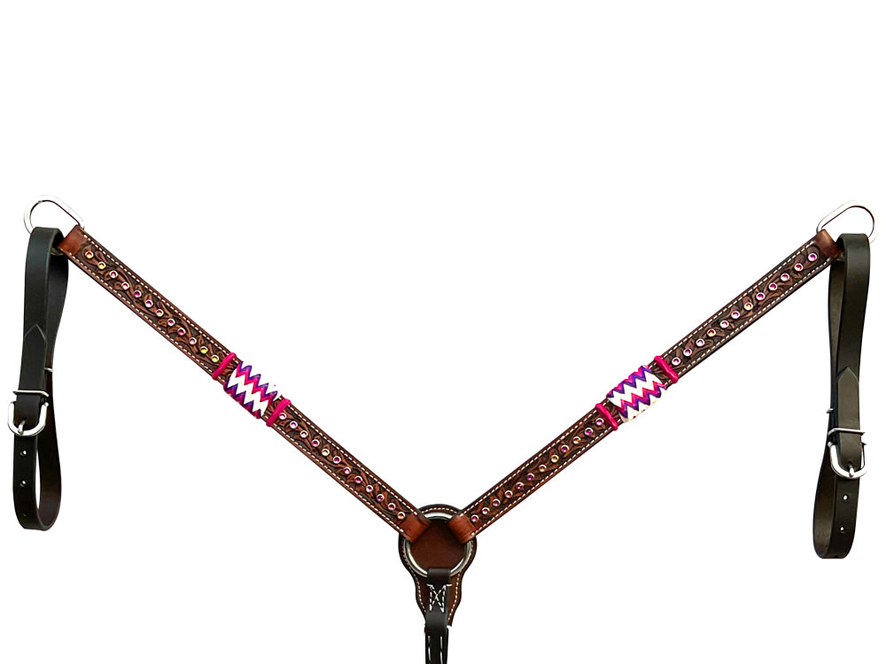 BER502-Western Leather Breast Collar