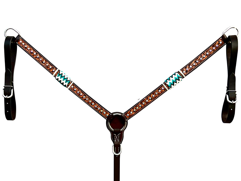 BER503-Western Leather Breast Collar