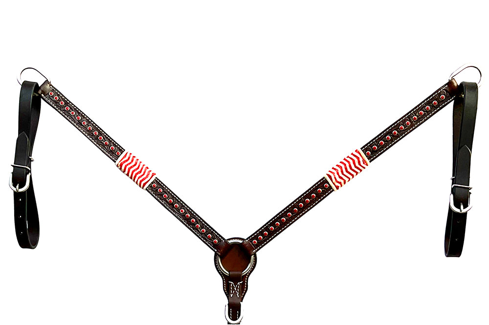 BER513-Western Leather Breast Collar
