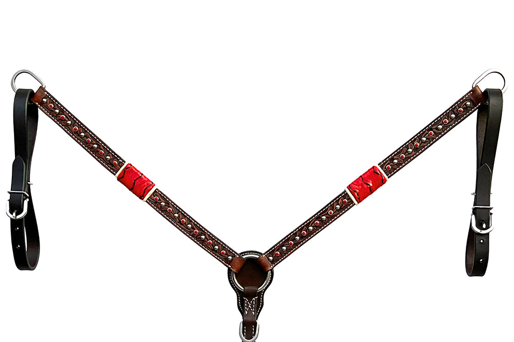 BER514-Western Leather Breast Collar