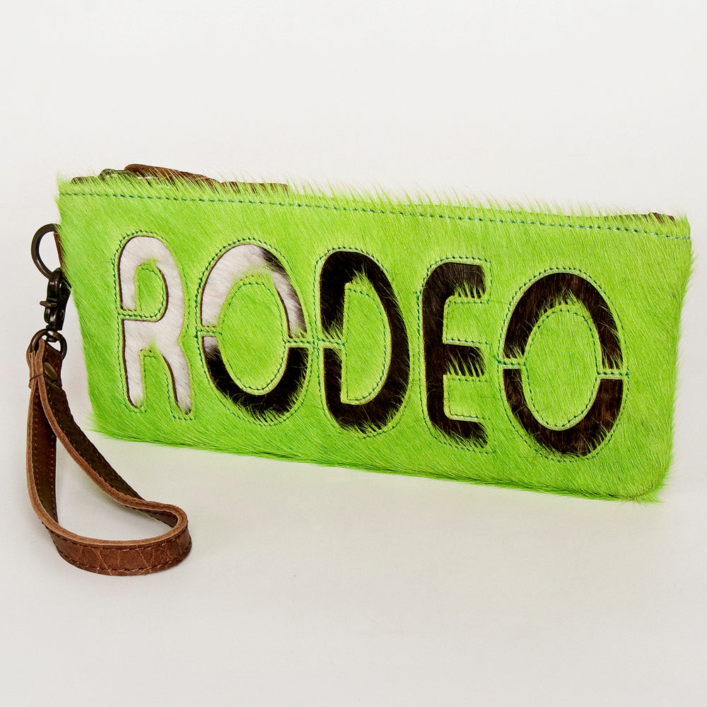 ADBG344 Hair-On Hide Rodeo Wristlet Clutch with Leather Strap