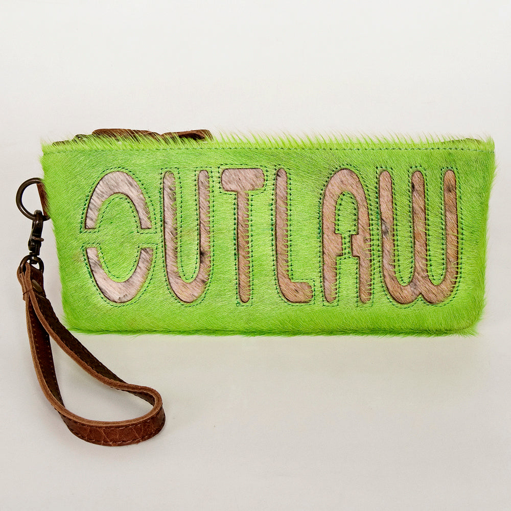 ADBG344 Hair-On Hide Rodeo Wristlet Clutch with Leather Strap