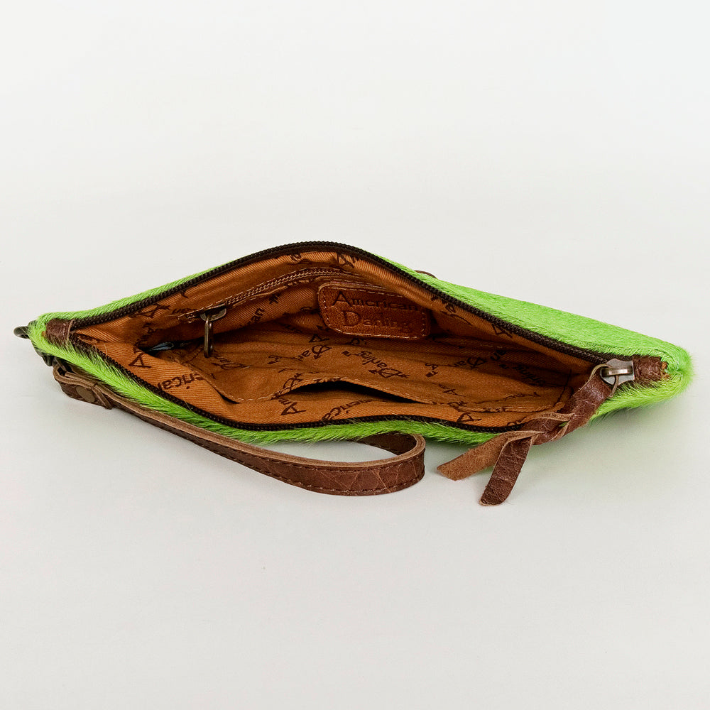 ADBG344 Hair-On Hide Rodeo Wristlet Clutch with Leather Strap