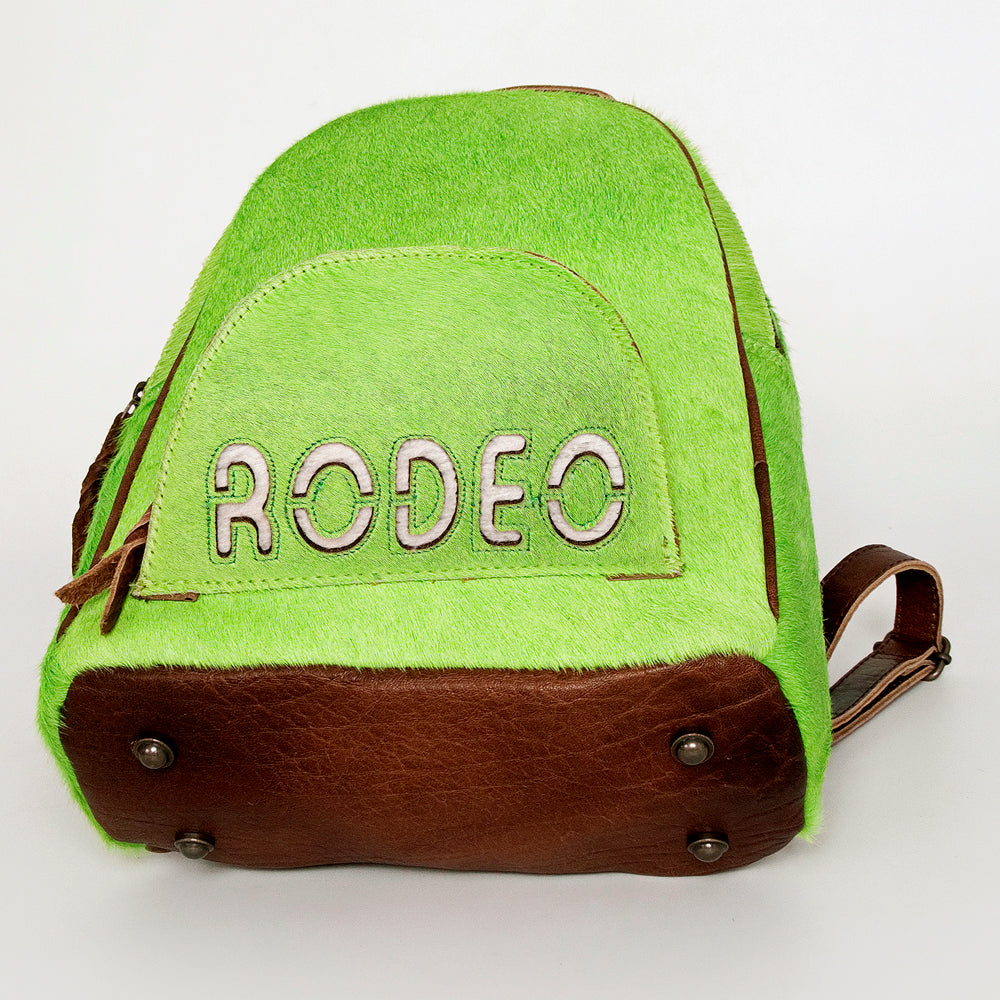 ADBGS156 Green Cowhide Leather Backpack with Bold Inlay - Western Cowgirl Statement Bag