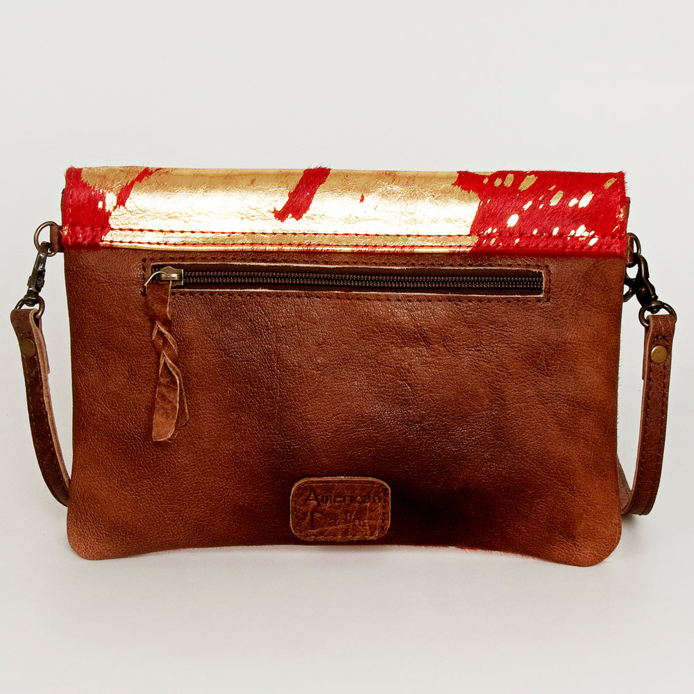 ADBGS178 Red Metallic Cowhide Envelope Crossbody - Western Leather Purse