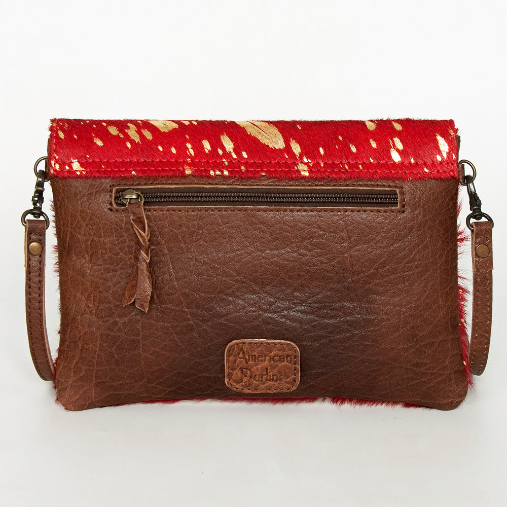ADBGS178 Red Metallic Cowhide Envelope Crossbody - Western Leather Purse