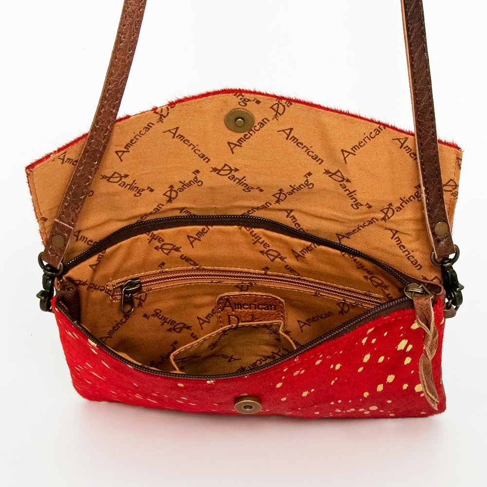ADBGS178 Red Metallic Cowhide Envelope Crossbody - Western Leather Purse