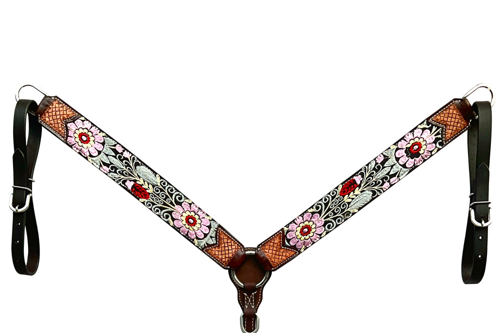 BER323-Western Leather Breast Collar