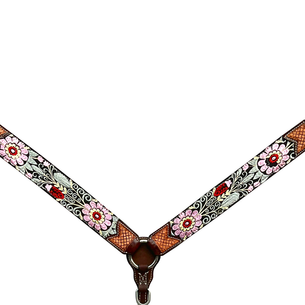 BER323-Western Leather Breast Collar