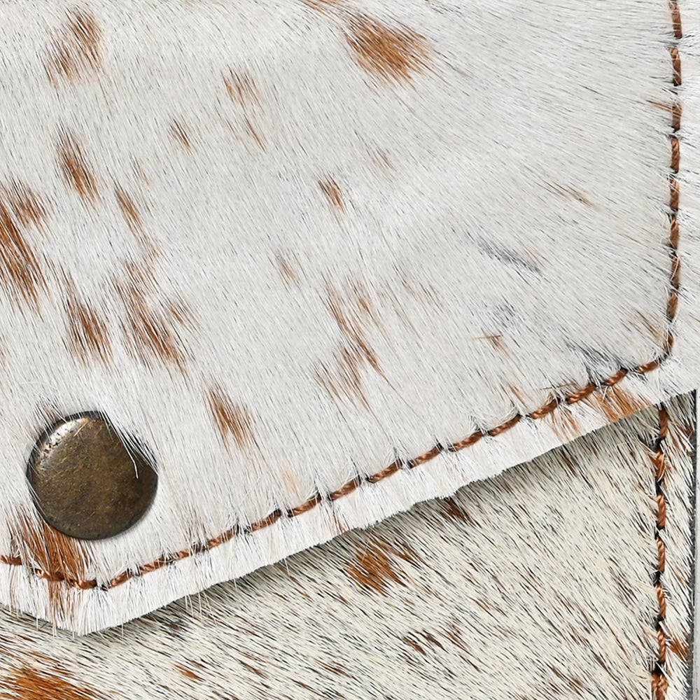 LC-ADBGZ141 Hair-On Cowhide Card Holder - Western Leather Mini Wallet