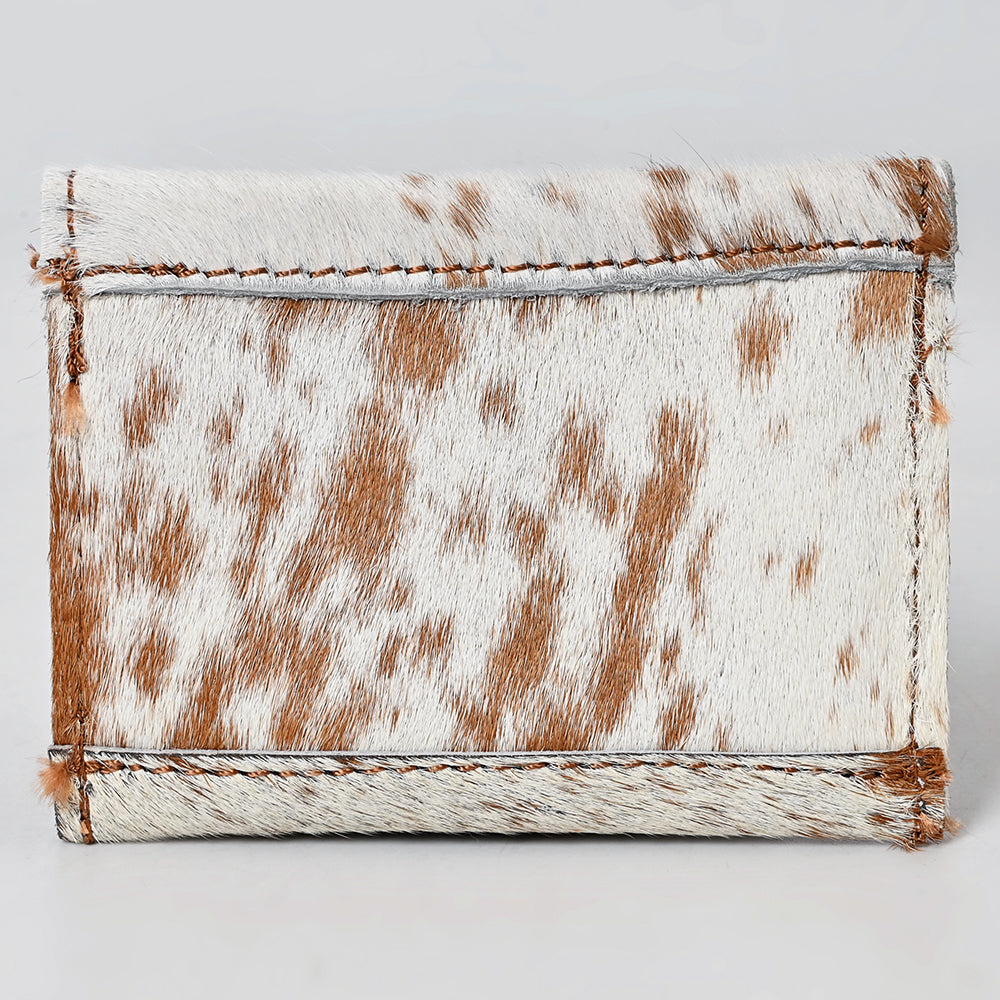 LC-ADBGZ141 Hair-On Cowhide Card Holder - Western Leather Mini Wallet