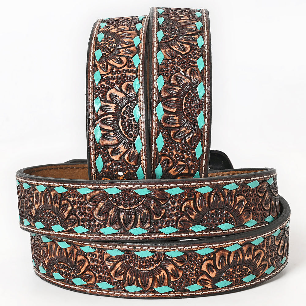 BER169-Hand Carved Western leather Belt