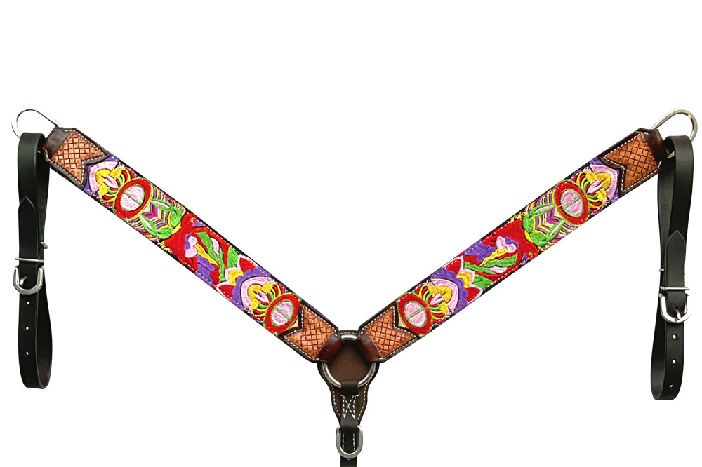 BER324-Western Leather Breast Collar