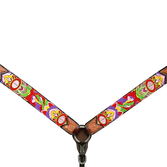BER324-Western Leather Breast Collar