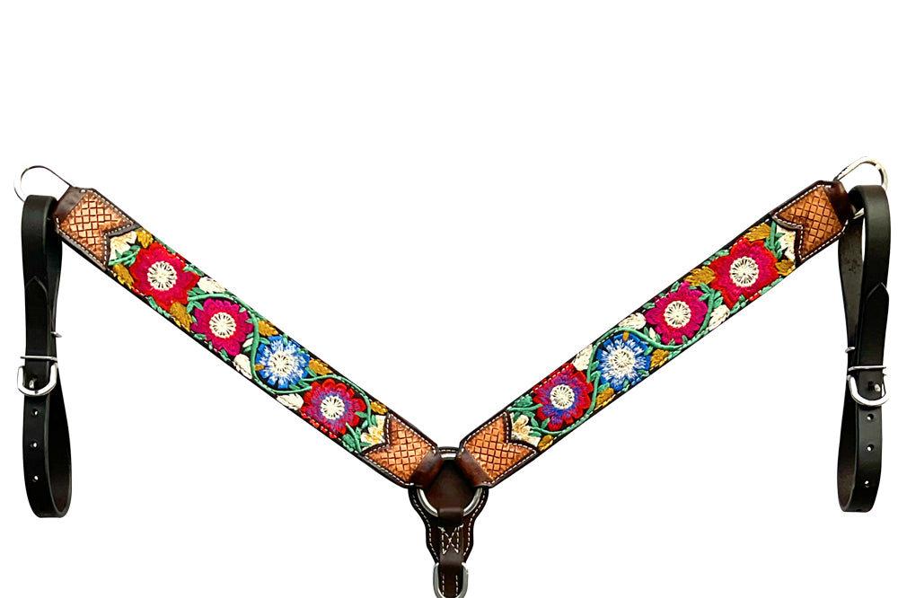 BER325-Western Leather Breast Collar