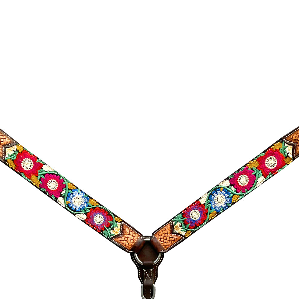 BER325-Western Leather Breast Collar