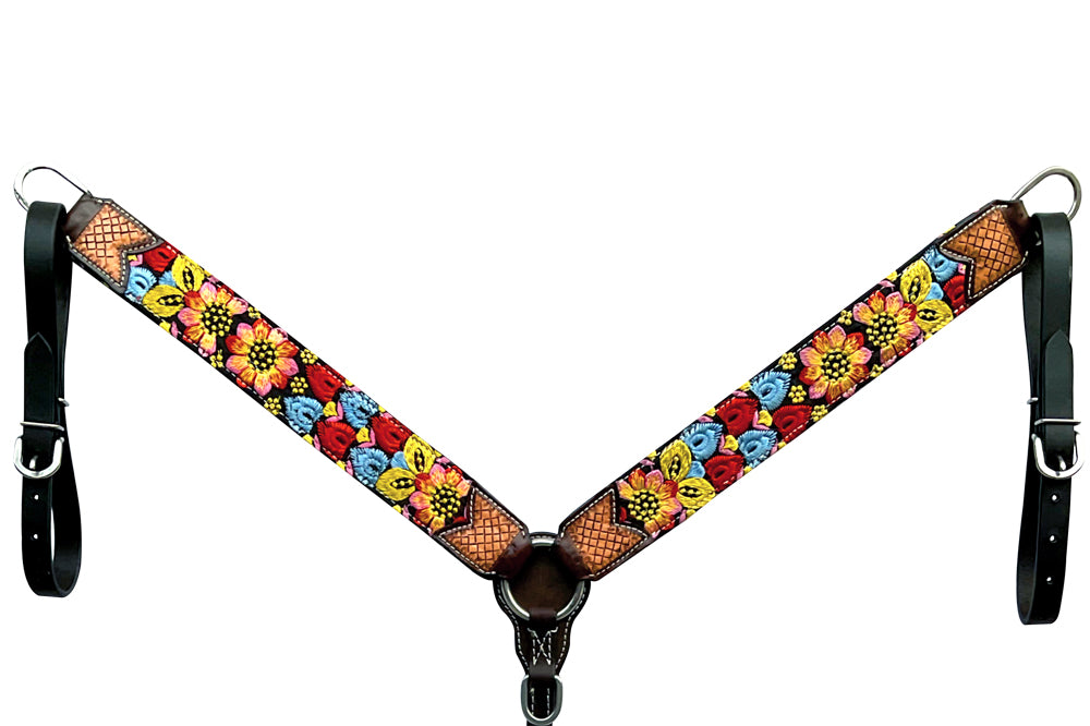 BER326-Western Leather Breast Collar