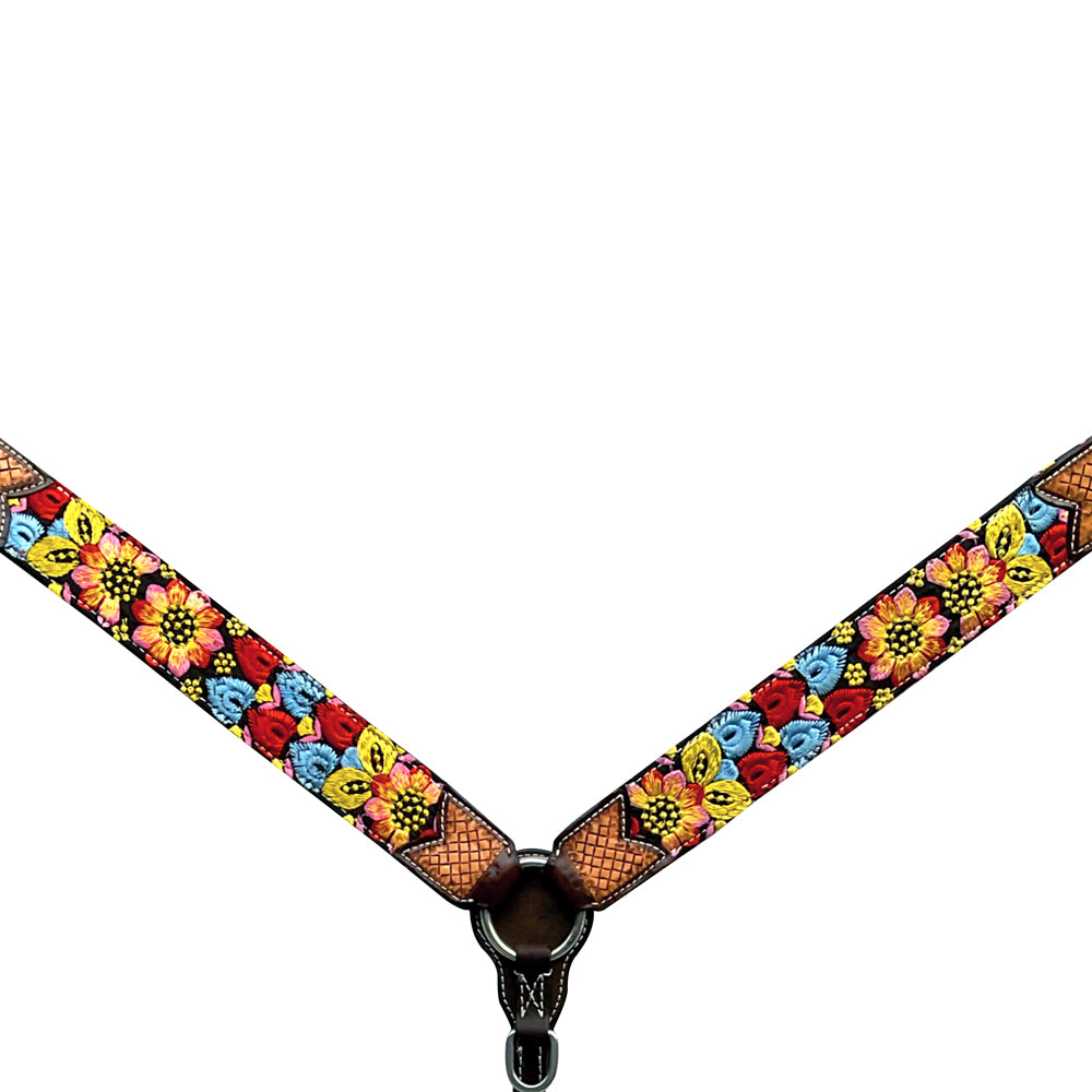 BER326-Western Leather Breast Collar