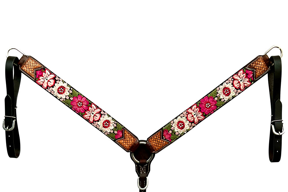 BER327-Western Leather Breast Collar