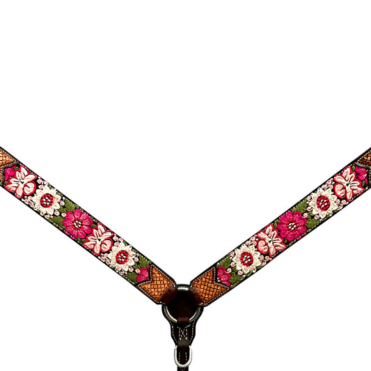 BER327-Western Leather Breast Collar