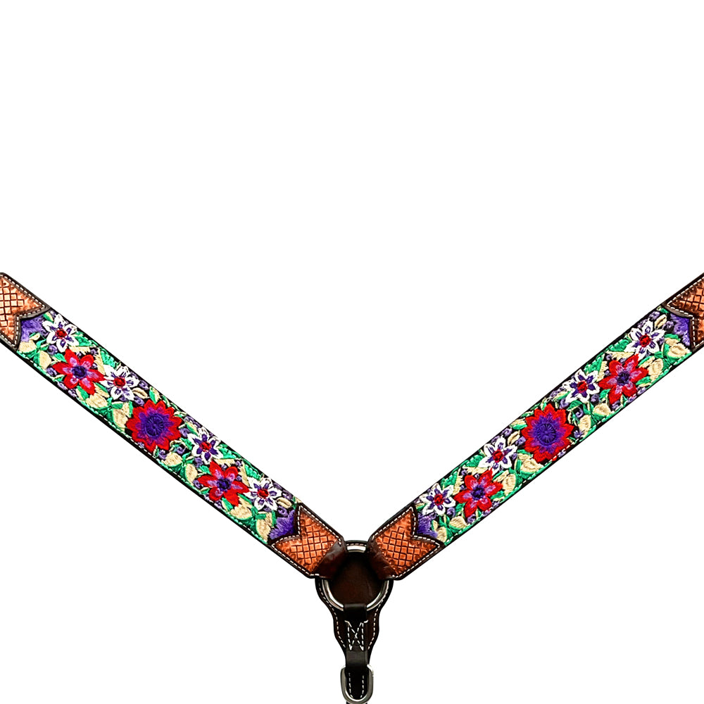 BER328-Western Leather Breast Collar
