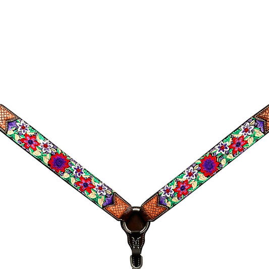 BER328-Western Leather Breast Collar