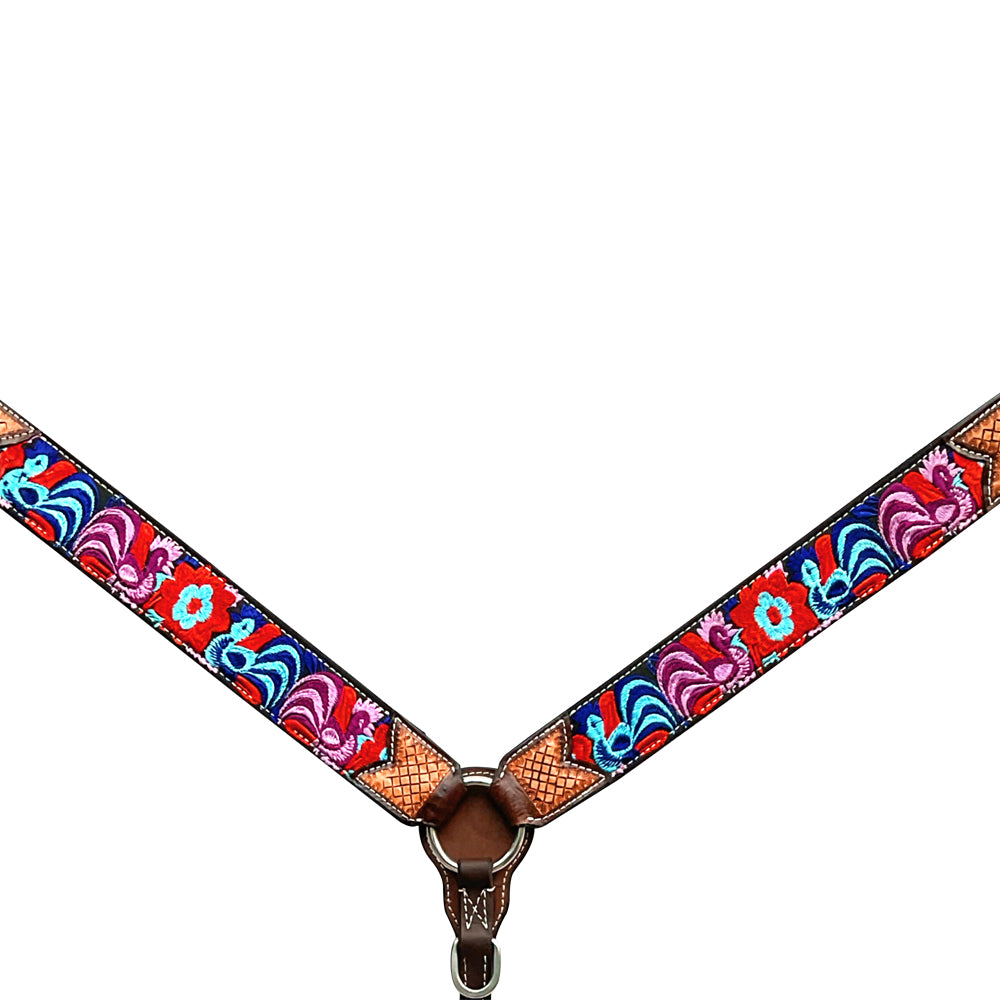 BER329-Western Leather Breast Collar