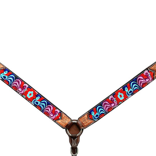 BER329-Western Leather Breast Collar