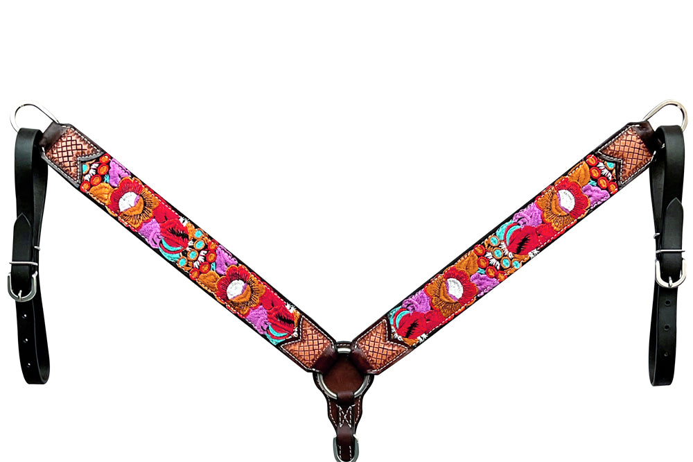BER330-Western Leather Breast Collar