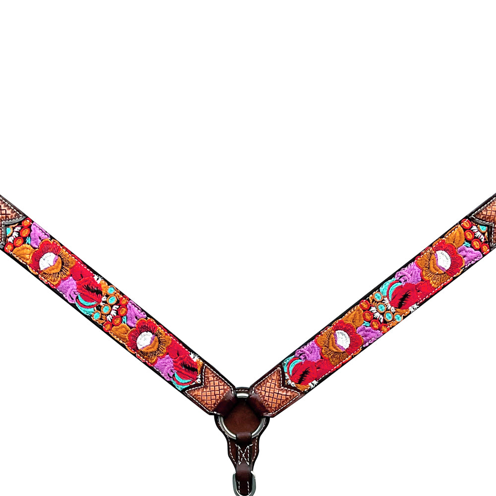BER330-Western Leather Breast Collar