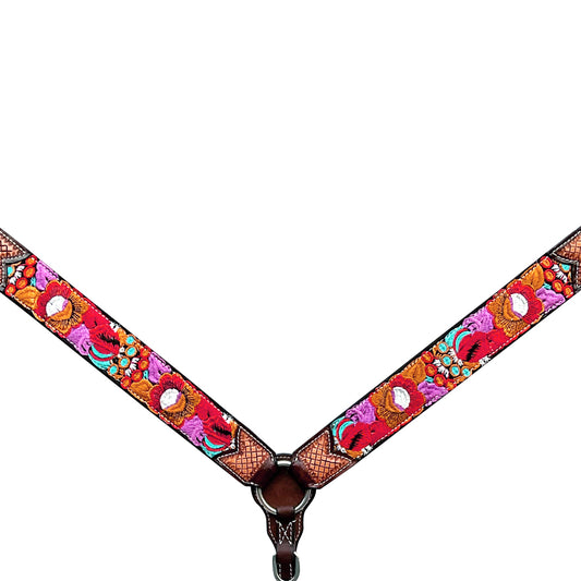 BER330-Western Leather Breast Collar
