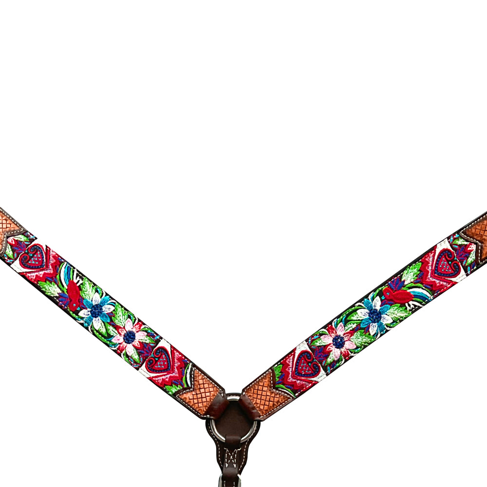 BER331-Western Leather Breast Collar