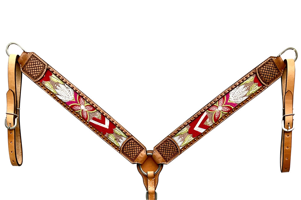 BER333-Western Leather Breast Collar