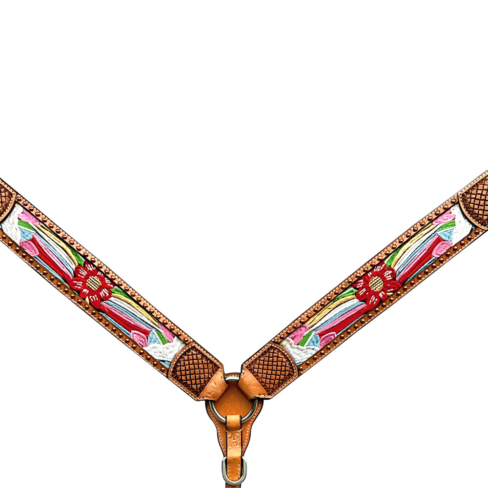 BER334-Western Leather Breast Collar
