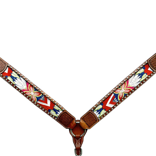 BER335-Western Leather Breast Collar