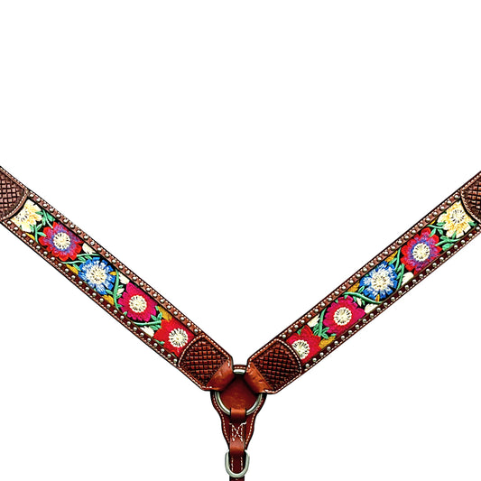 BER337-Western Leather Breast Collar