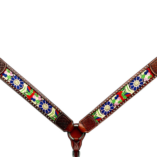 BER338-Western Leather Breast Collar